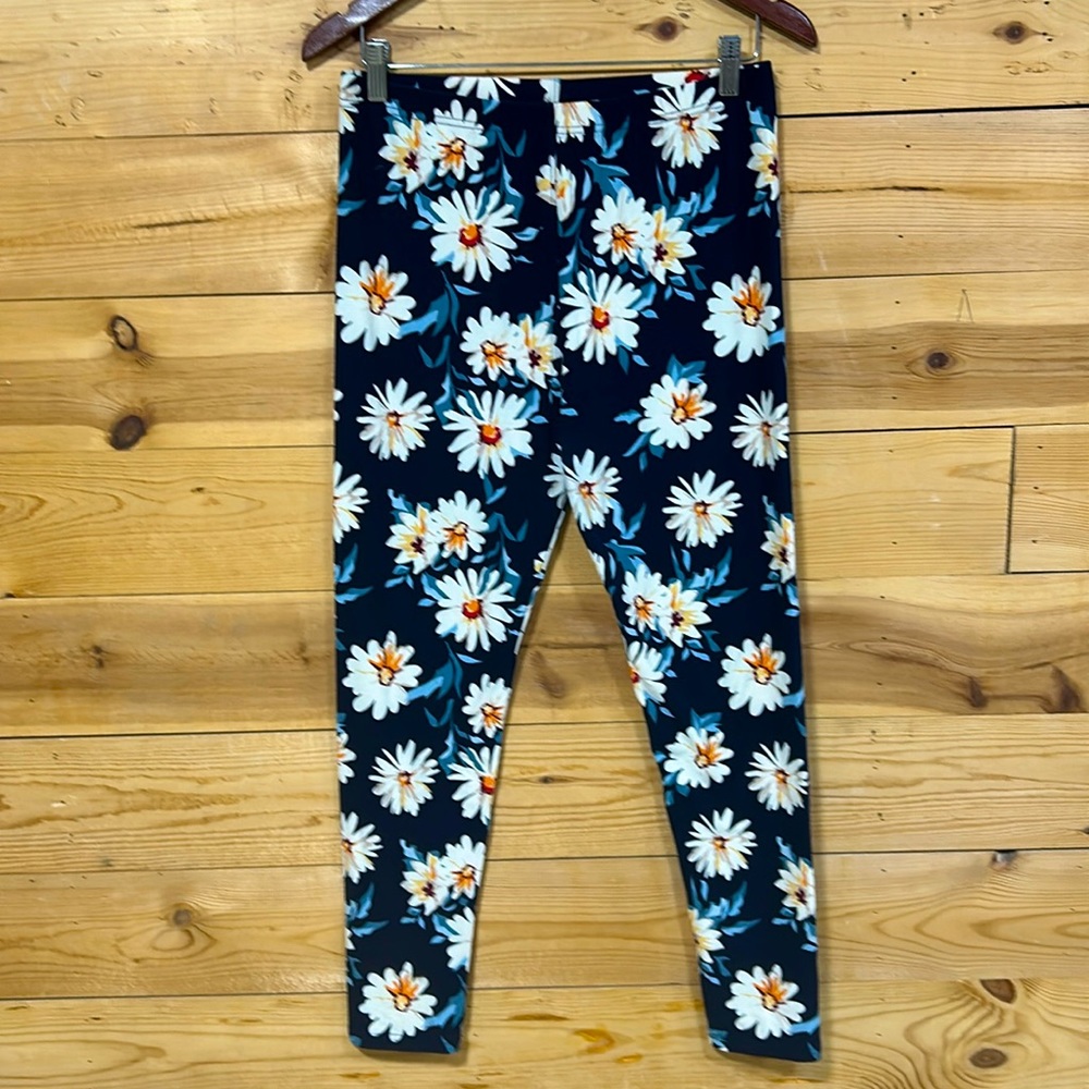 EUC boutique floral daisy print super soft LLR leggings yoga pants XL